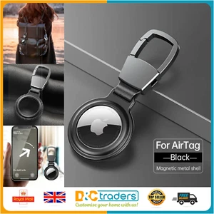 Case For AirTag Magnetic Metal Holder Keyring Carry Case Keychain Air Tag Pet - Picture 1 of 8