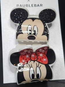 Disney Baublebar Mickey & Minnie Mouse Hair Clips - NEW - Picture 1 of 7