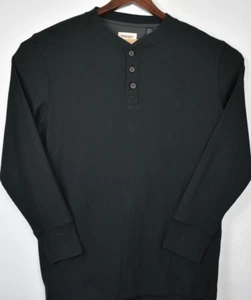 Wrangler Authentics Mens Henley Gray Long Sleeve 1/4 Buttons Cotton Blend Size M - Picture 1 of 12