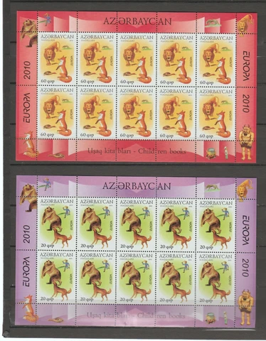 S37247 Azerbaijan Europa Cept MNH 2010 2MS Books Childhood CHILDREN'S BOOK Cover