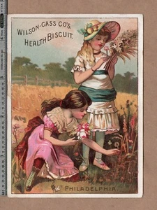 Tarjeta comercial victoriana antigua galleta Wilson-Cass Co's Health Philadelphia c 1885 - Imagen 1 de 2