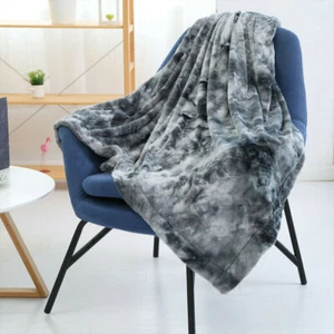 Black Warm Throw Blanket Plush Soft Sherpa for Bed Couch Sofa Tie-Dyeing Home - Picture 1 of 8