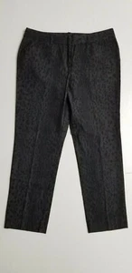 ND New Directions Petite Women's Black/Gray Stretch Animal Print Pants Size: 10P - Picture 1 of 6