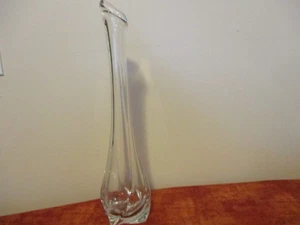Heavy Clear Crystal Footed Vase Crystalline de "Lorraine", 15.5" France - Picture 1 of 7