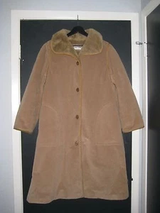 Bordo in vera pelle BONNIE CASHIN vintage (finto?) Cappotto giacca pelliccia donna 14 USATO - Foto 1 di 12