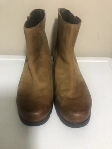 Sorel Emelie Camel Brown Leather Zip Ankle Boots Women's Size 10.5 EUC 3312-224 - Picture 1 of 15