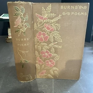 THE COMPLETE WORKS OF ROBERT BURNS THOMAS CROWELL ANTIQUE PINK FLORAL VICTORIAN - Picture 1 of 13
