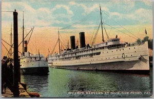 1915 PCE EXPO San Diego CA Postcard "Steamer HARVARD at Dock, San Pedro" UNUSED - Picture 1 of 2