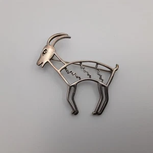 Broche prendedor vintage único de plata esterlina moderno antílope animal gacela - Imagen 1 de 8