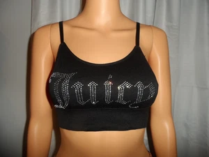 Toller Juicy Couture Gr. M Schwarz Glitzer Sport BH Bralette Logo Neu ohne Etikett - Bild 1 von 5