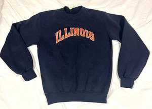 Campeón de la U de Illinois de colección cuello redondo deletreado azul/naranja - pequeño años 90’s - Imagen 1 de 6