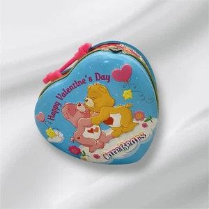 Care Bears Happy Valentine’s Day Heart Tin 2006 Pink Handle Cloud Twinkle Star - Picture 1 of 9