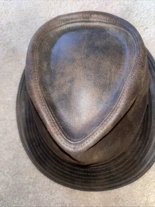 Sombrero Henschel Hat Company Cuero Fedora Marrón Talla Mediana - Imagen 1 de 7