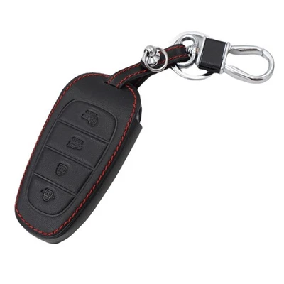 Black Leather 5 Buttons Key Chain Cover Case For Hyundai Sonata Nexo 2020 2021 - Image 1 of 3