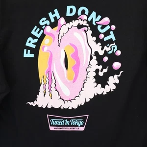 Camiseta Tuned in Tokyo "Fresh Donuts" Negra Manga Larga Para Hombre Grande - Imagen 1 de 7