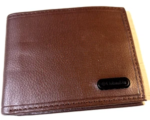 Columbia 220046 Herren-Geldbörse aus echtem beschichtetem Leder mit Brieftasche ~ BRAUN - Bild 1 von 4