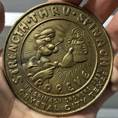 ANTIQUE POPEYE BELT BUCKLE - U.S. SPINACH GROWERS ASSN. - GW-15 - Image 1 of 4