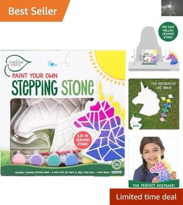 Magical Unicorn Mosaic Stepping Stone – Art Kit with 6 Vibrant Paints for Kids - Image 1 of 4
