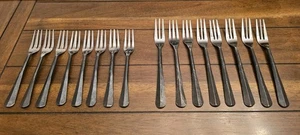 Set Of 16 Vintage Hand Forged Rustic Ranch Forks 2 Sizes Salad & Dinner  - Picture 1 of 13