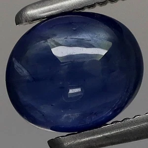 Heated 0.91ct 6x5mm Oval Cabochon Natural Blue Sapphire Kanchanaburi, Thailand - Picture 1 of 4