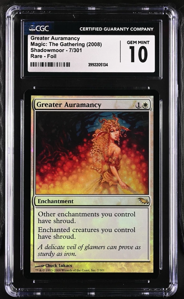 GREATER AURAMANCY Shadowmoor Foil Rare CGC 10 MTG [Nostalgium] - Image 1 of 2