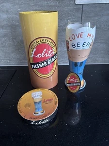 Lolita Love My Beer Hand Painted Pilsner Glass in gift box 650ml (22oz) BNIB - Picture 1 of 12