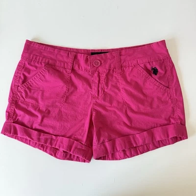 США Polo Assn розовый шорты женщин 6 опрятный наследия логотип повседневный курорт Y2K ретро - Изображение 1 из 4