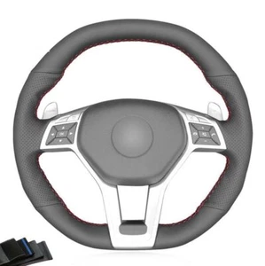 Non-slip Leather Car Steering Wheel Cover for Benz A45 AMG CLA45 C63 AMG CLS63 - Picture 1 of 12