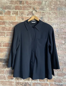 Vintage Max Mara Damen Bluse, Gr. 38 IT/ 4 US, Schwarz Wolle/Lycra Italy - Bild 1 von 9