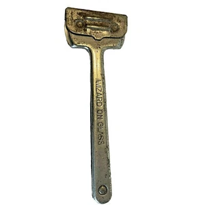 Vintage Wizard On Glass Tool Metal Razor Advertising Tarnished For Parts Rare - Picture 1 of 6