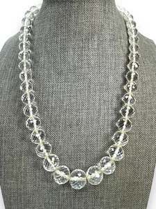 Art Deco Faceted Crystal Box Clasp Necklace 17.5”  - Picture 1 of 7
