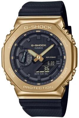 Casio G-SHOCK GM-2100G-1A9JF Uomo Orologio Nero Resina Fascia Fusorari Timer New - Immagine 1 di 4