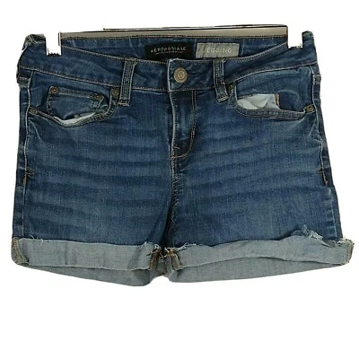 Aeropostale Cut-off Jegging Shorts Women Size 2 Cuffed Raw Hem Distressed   - Image 1 of 4
