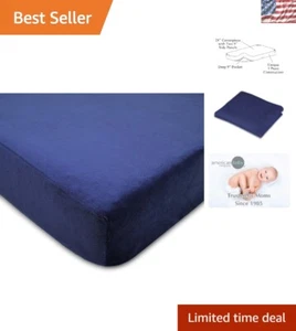 Versatile Navy Chenille Sheet for Crib & Toddler Bed 28"x52" - Cozy & Safe - Picture 1 of 6