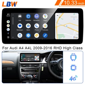 Car Android GPS Radio Stereo Player 10.33'' For Audi A4 2009-2016 RHD High Class - Picture 1 of 12