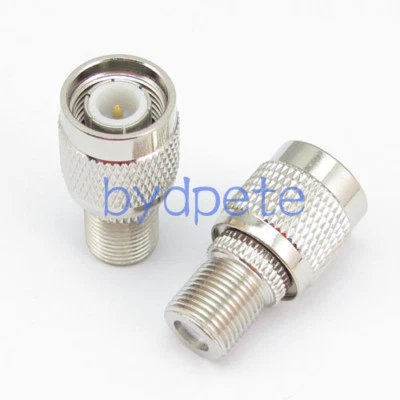 TNC male to F female adapter straight and plug & jack RF connector bydpete new - Image 1 of 4