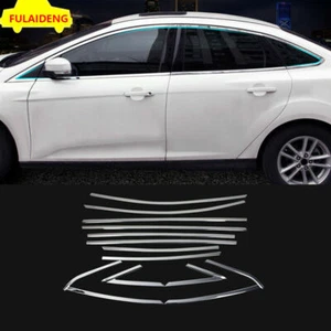 12x For Ford Focus Sedan 2012-2018 Stainless Door Window Frame Sill Molding Trim - Picture 1 of 7