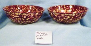 2 Stangl Town & Country Cereal Bowls Prototypes Brown Sponge Vintage Rare - Picture 1 of 3