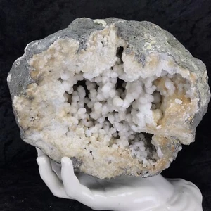 6-1/2” Large Geode Natural Botryoidal Drusy Snowball Quartz Crystal 7.10LB KY - Picture 1 of 9
