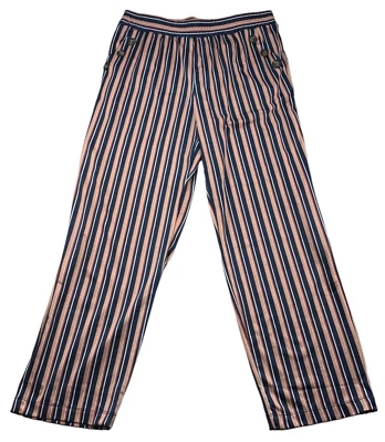 NY Collection Pull On Pants Womens size Large Petite Pink Blue Striped  New - Image 1 of 4