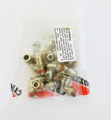 (10) Camozzi ND6520-04-02 DOT Pneumatic 1/4" TUBE X 1/8" Male Pipe Swivel Elbow - Image 1 of 4