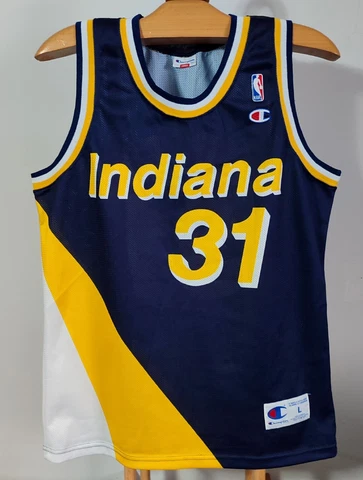 Indiana Pacers Reggie Miller Champion Jersey Basketball Jersey Shirt NBA Sz L Cover
