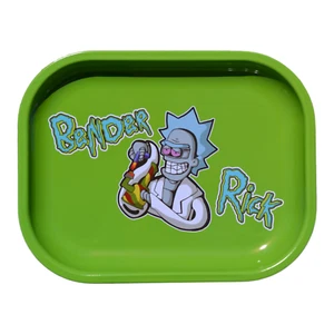 Grandpa Robot | Decorative Premium Metal Rolling Tray - Small 7" x 5.5" - Picture 1 of 4