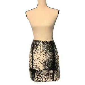 Alberto Makali Mini Skirt Ivory Animal Print Sz 4 - Picture 1 of 10