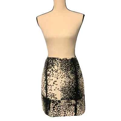 Alberto Makali Mini Skirt Ivory Animal Print Sz 4 - Image 1 of 4