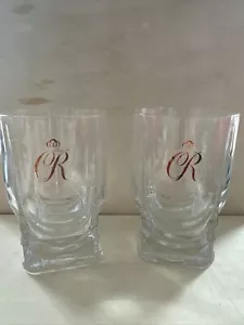 Crown Royal glasses gold logo square bottom set of two - Picture 1 of 9