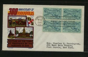 US   984  Annapolis     block  Fluegel  cachet first day cover  MS0528 - Picture 1 of 1