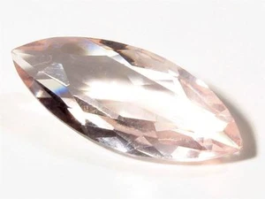 Czech vintage oval eye navette faceted rosaline pink glass rhinestone 33mm - Picture 1 of 3