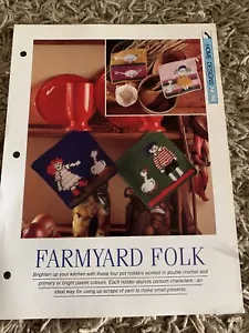 VINTAGE CREATIVE NEEDLES PATTERN - FARMYARD FOLK CROCHET PATTERN IN 4Ply Yarn - Picture 1 of 3