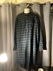 *NWT* Lee Valley Ireland Men's Flannel Nightshirt Long Sleeve XL Green Tartan - Picture 1 of 10